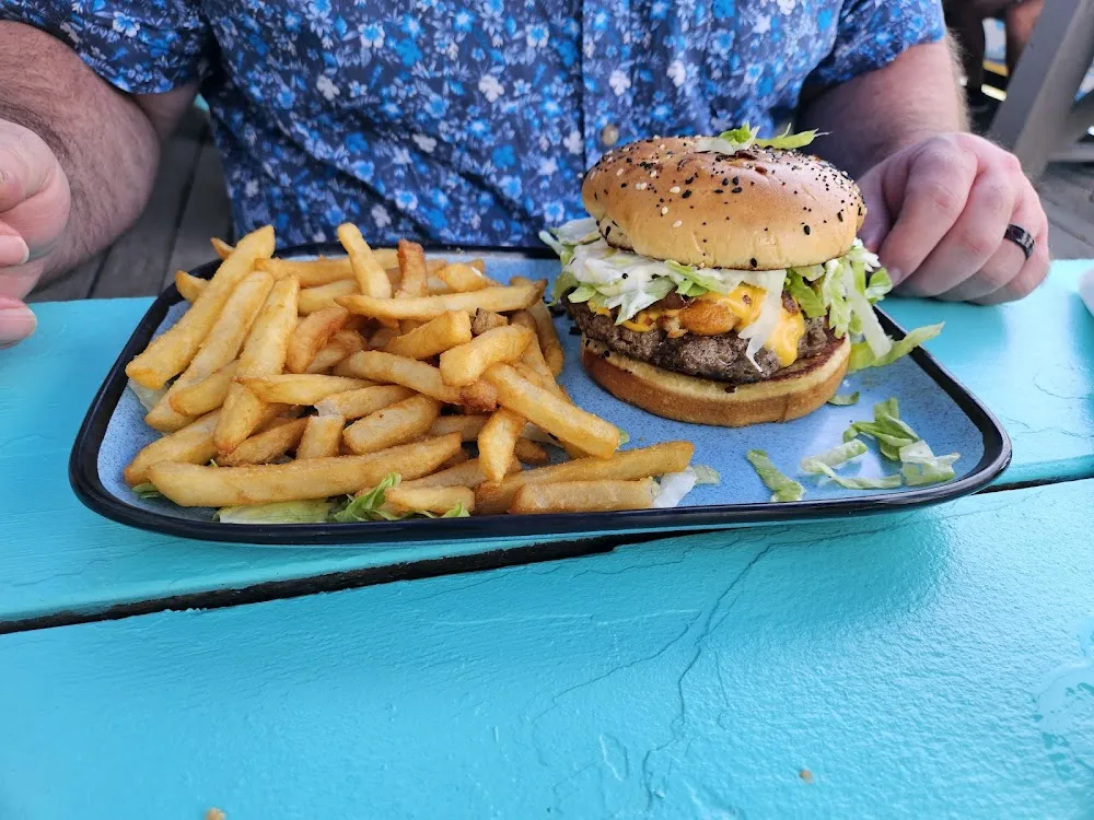 Curd Ferguson Burger and Fries